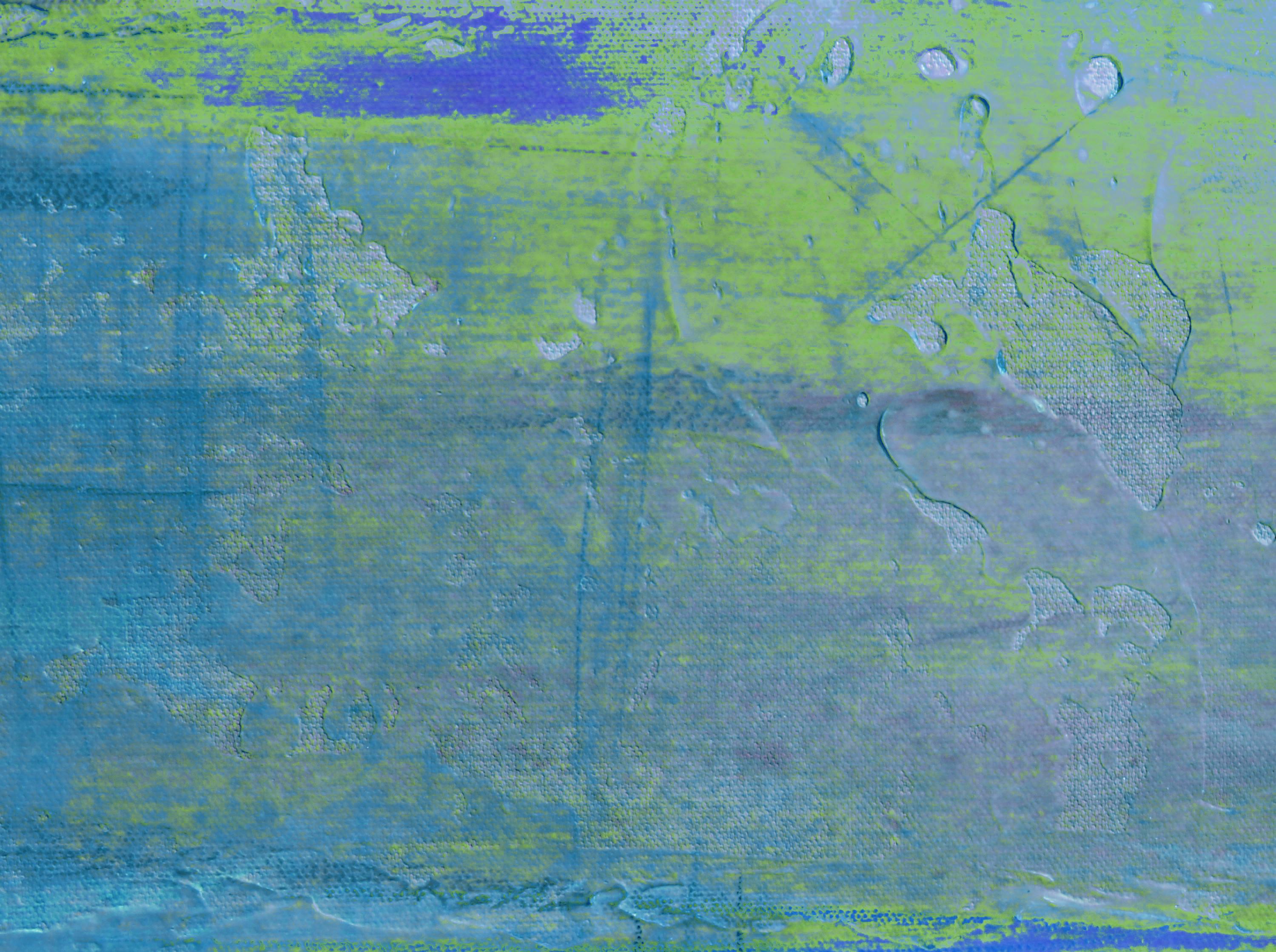 Peacock Blau Grün Malerei, gemischte Medien strukturiert auf Leinwand 60 H X 40