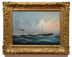 Concha de perla, China Trade, Retrato de barco americano del siglo XIX, Marina, Detalles finos