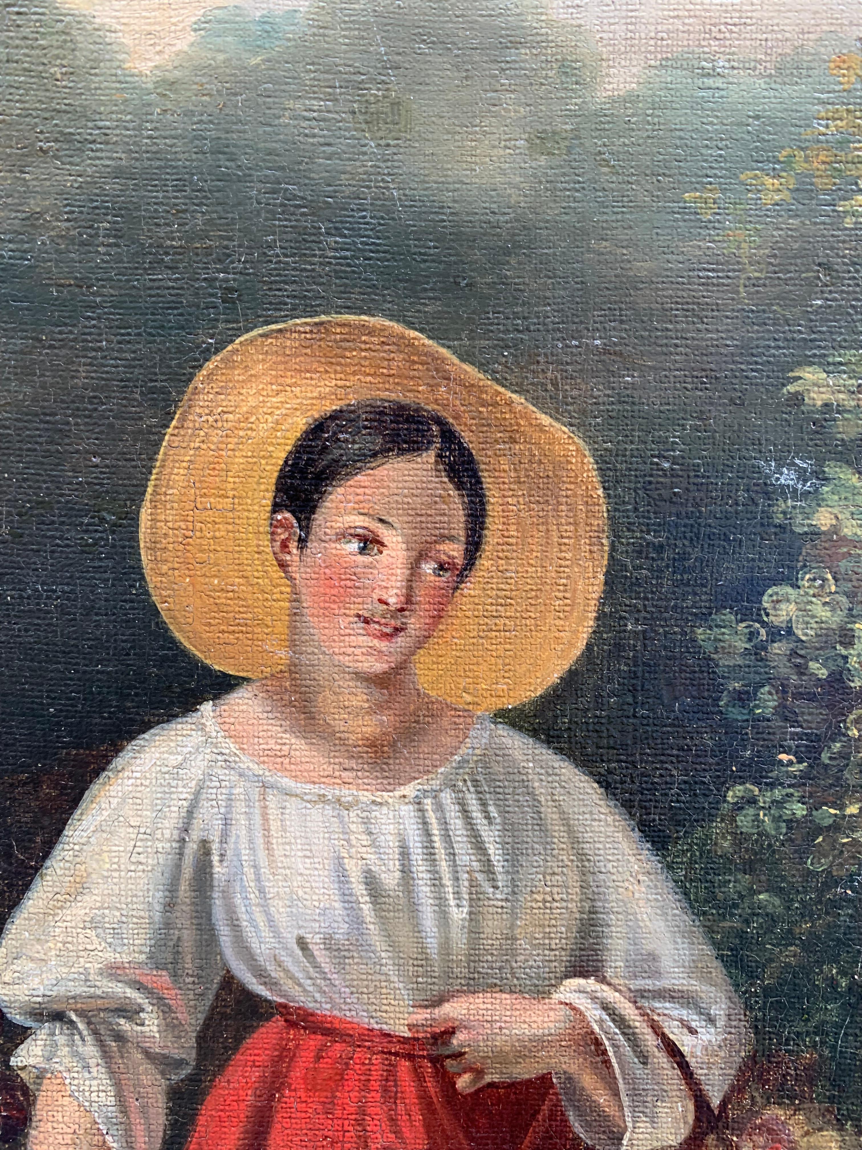 Peasant Girl And Little Lady With Toys. Europe, Romantic Era, Mid-19th Century in vendita 2