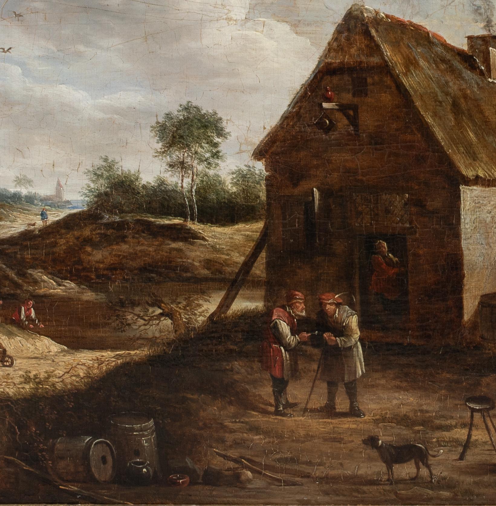 Campesinos Aldeanos Hablando, Siglo XVII  Pieter de Molijn (1595-1661) en venta 6