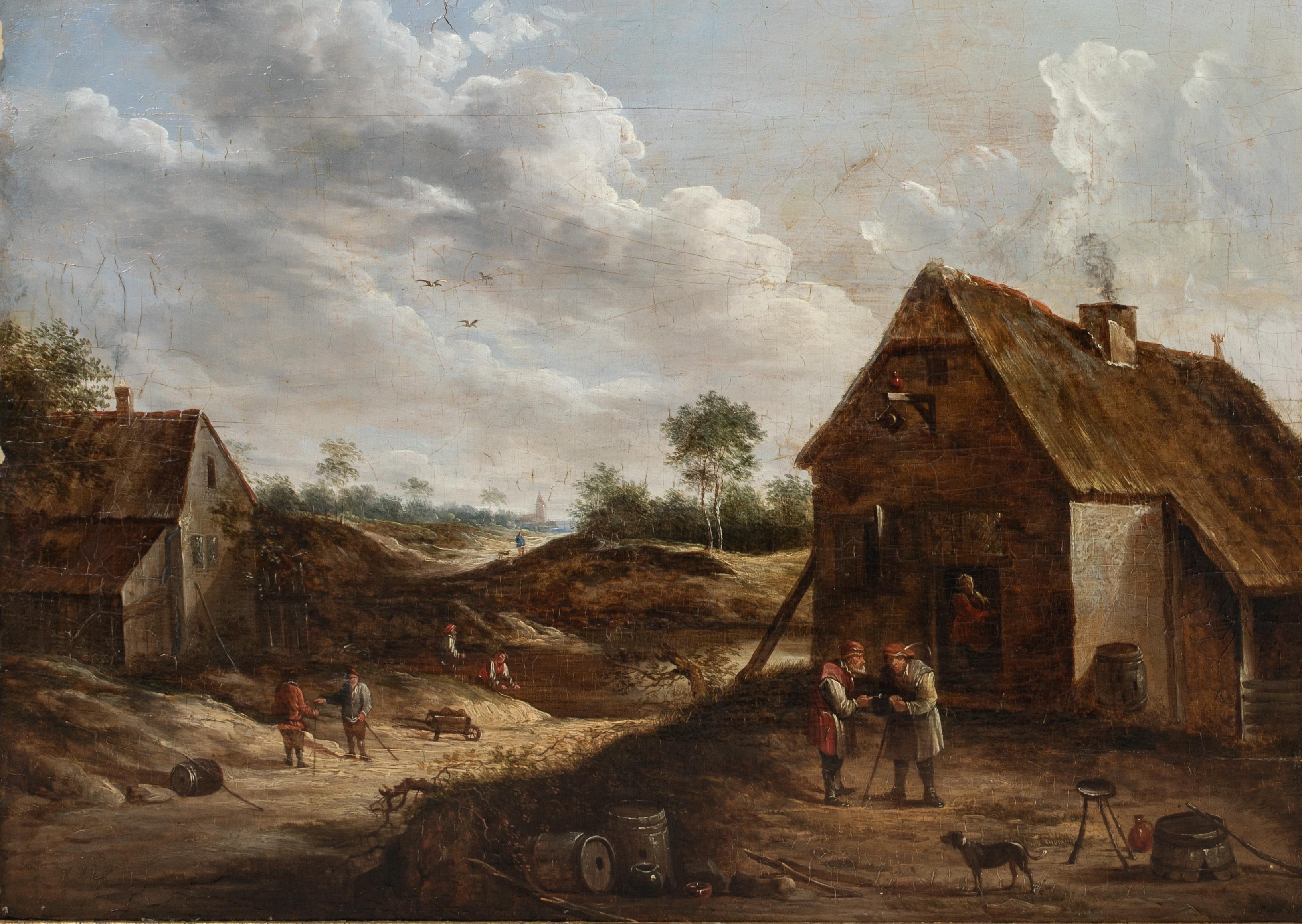 Campesinos Aldeanos Hablando, Siglo XVII  Pieter de Molijn (1595-1661) - Landscape Painting Marrón de Unknown