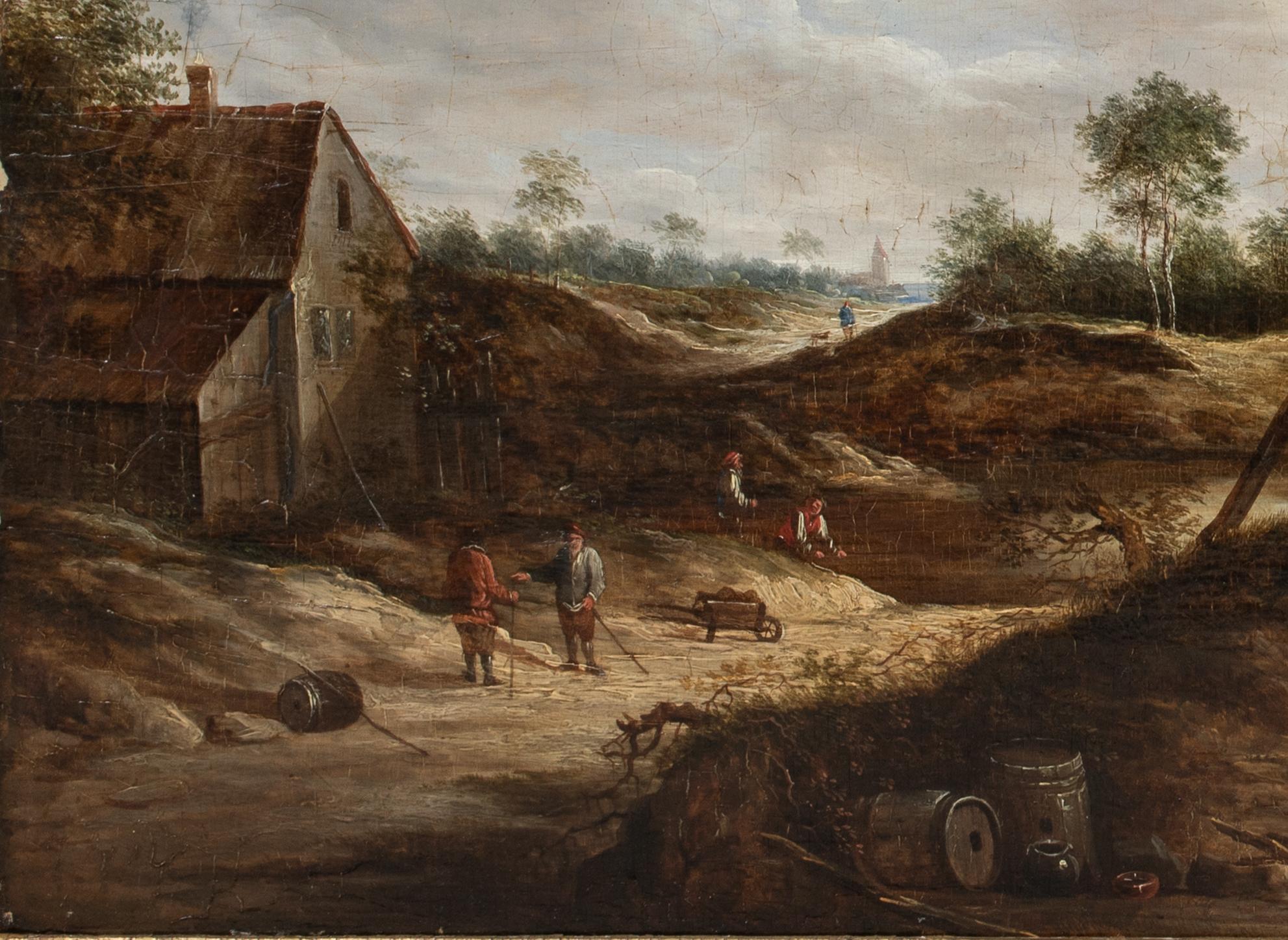 Campesinos Aldeanos Hablando, Siglo XVII  Pieter de Molijn (1595-1661) en venta 2