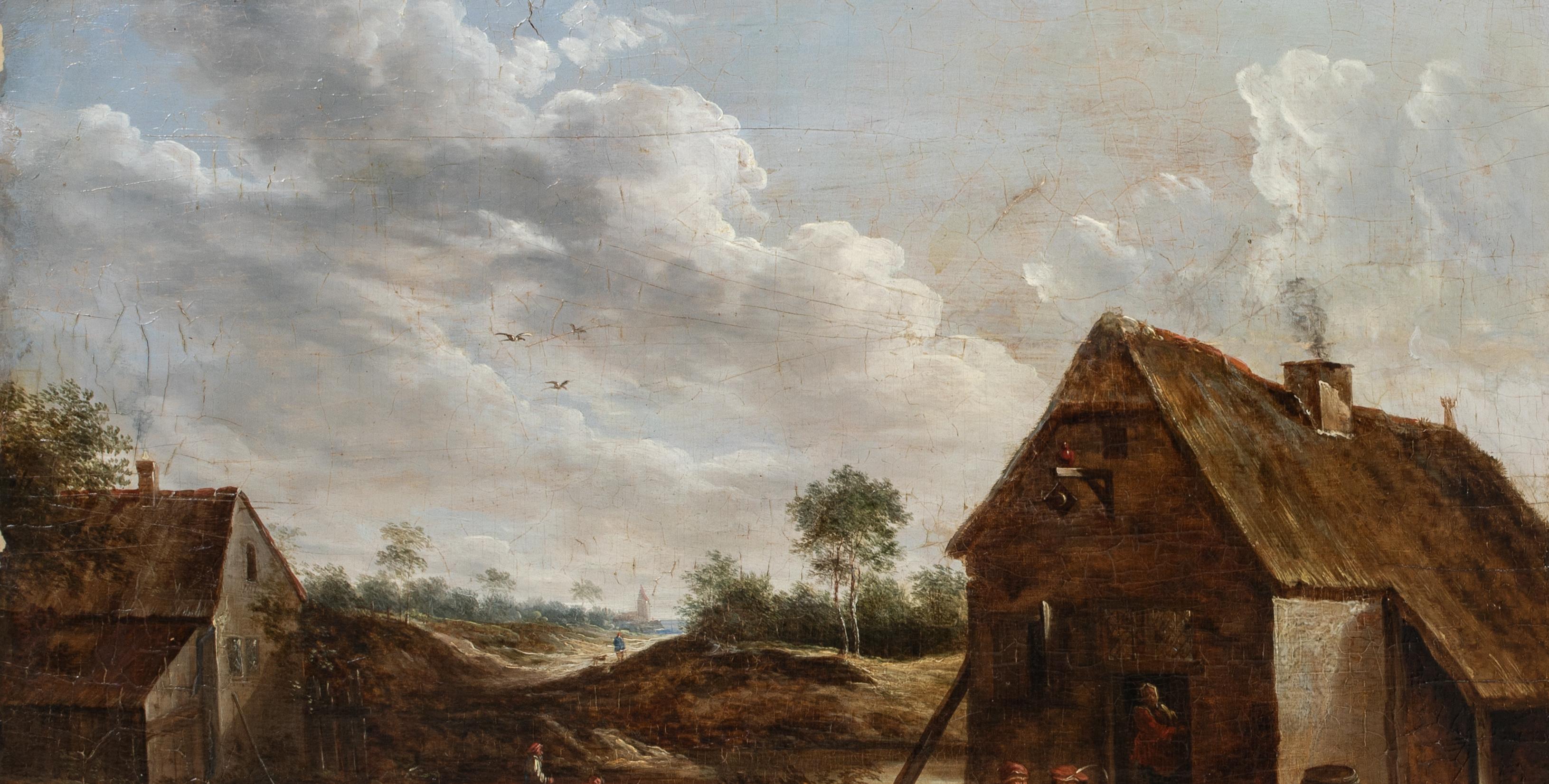 Campesinos Aldeanos Hablando, Siglo XVII  Pieter de Molijn (1595-1661) en venta 3