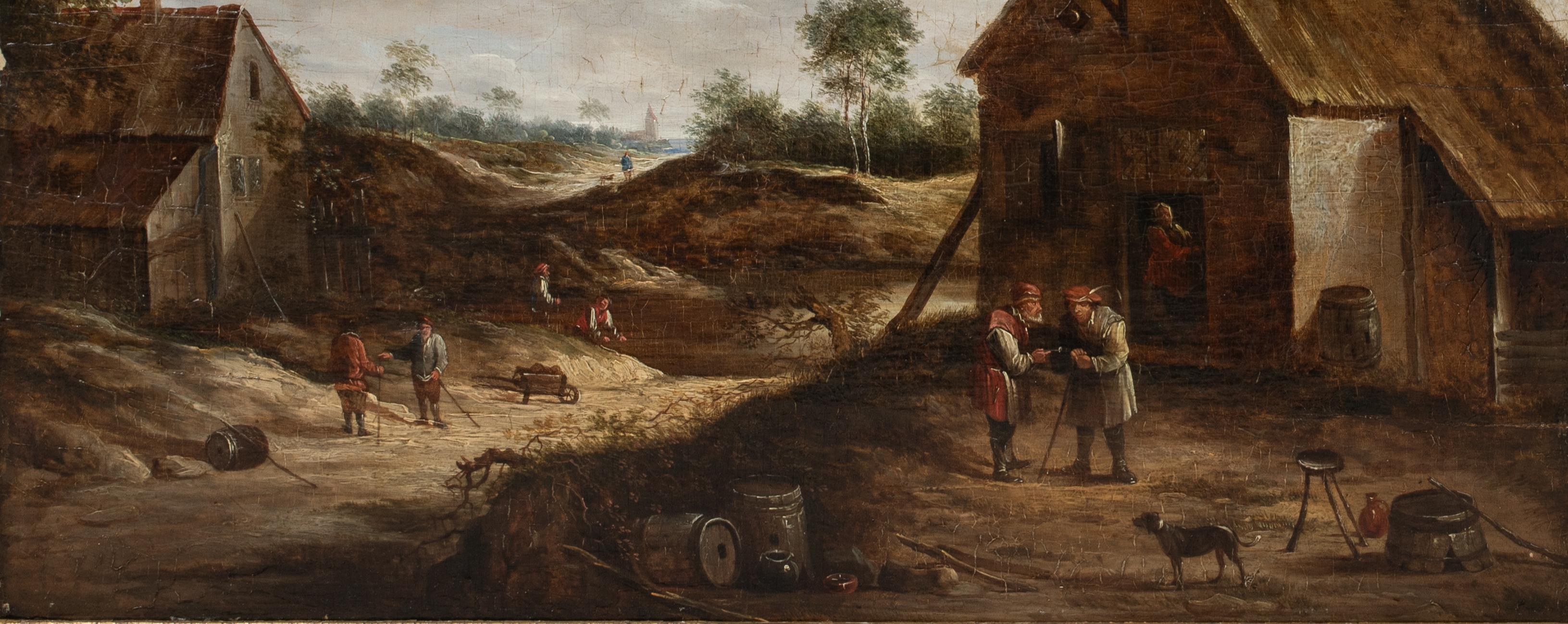 Campesinos Aldeanos Hablando, Siglo XVII  Pieter de Molijn (1595-1661) en venta 4