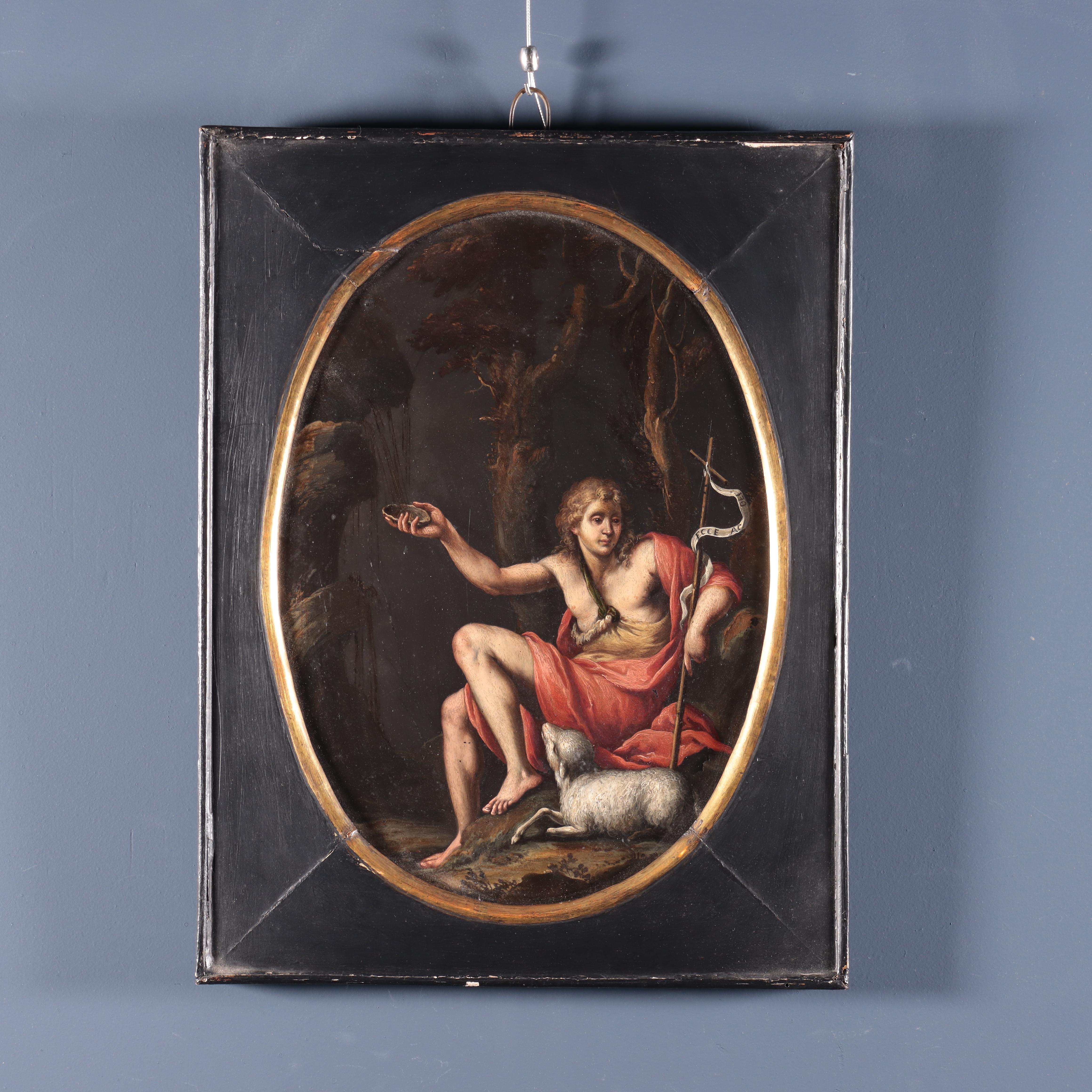 Madeleine pénitente et St. Johns, huile sur ardoise, début du 17e siècle  en vente 3