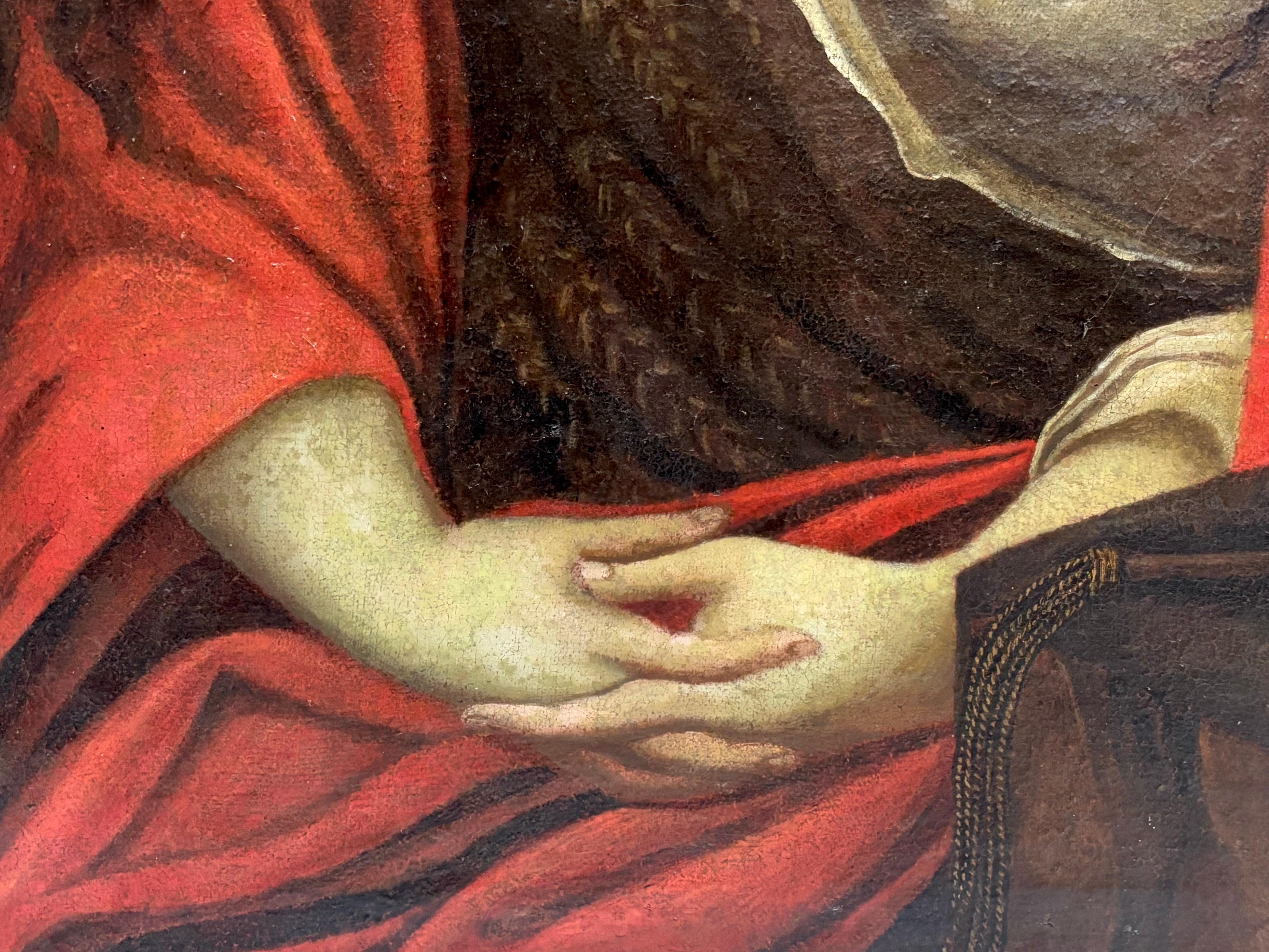 Büßende Maria Magdalena, Barockes Öl auf Leinwand, Ende 17.-Anfang 18. Jahrhundert, Originalrahmen

Barockes Ölgemälde, das die Heilige Maria Magdalena in Buße darstellt, aus dem späten 17. bis frühen 18. Jahrhundert, präsentiert in seinem
