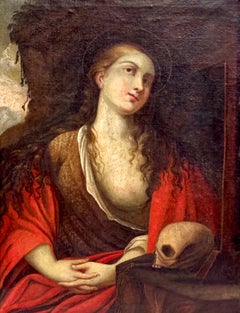 Penitent Mary Magdalene, Baroque Oil on Canvas, Late 17th–Early 18th Century, Or
