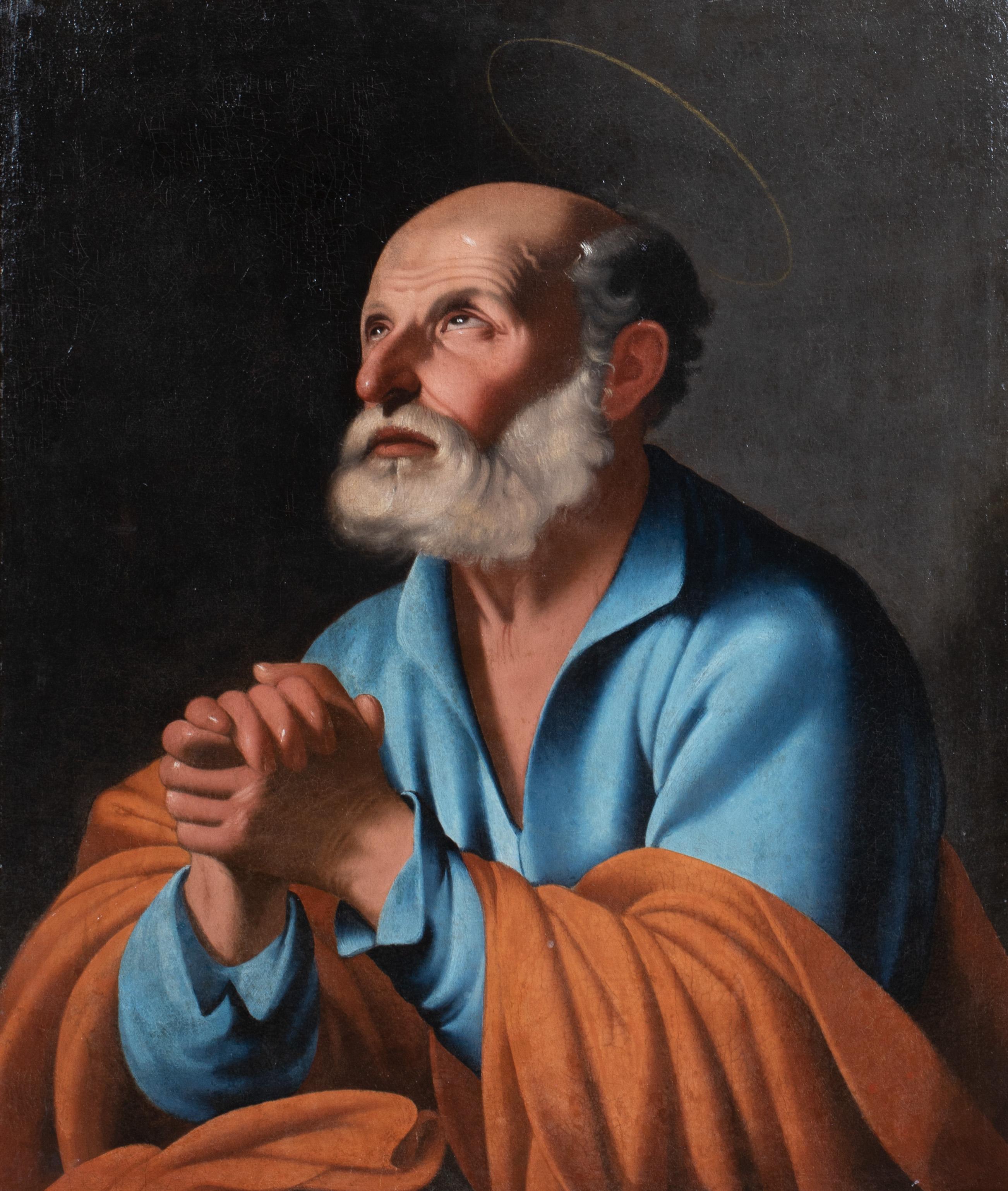 Unknown Portrait Painting -  Penitent Saint Peter, 17th Century