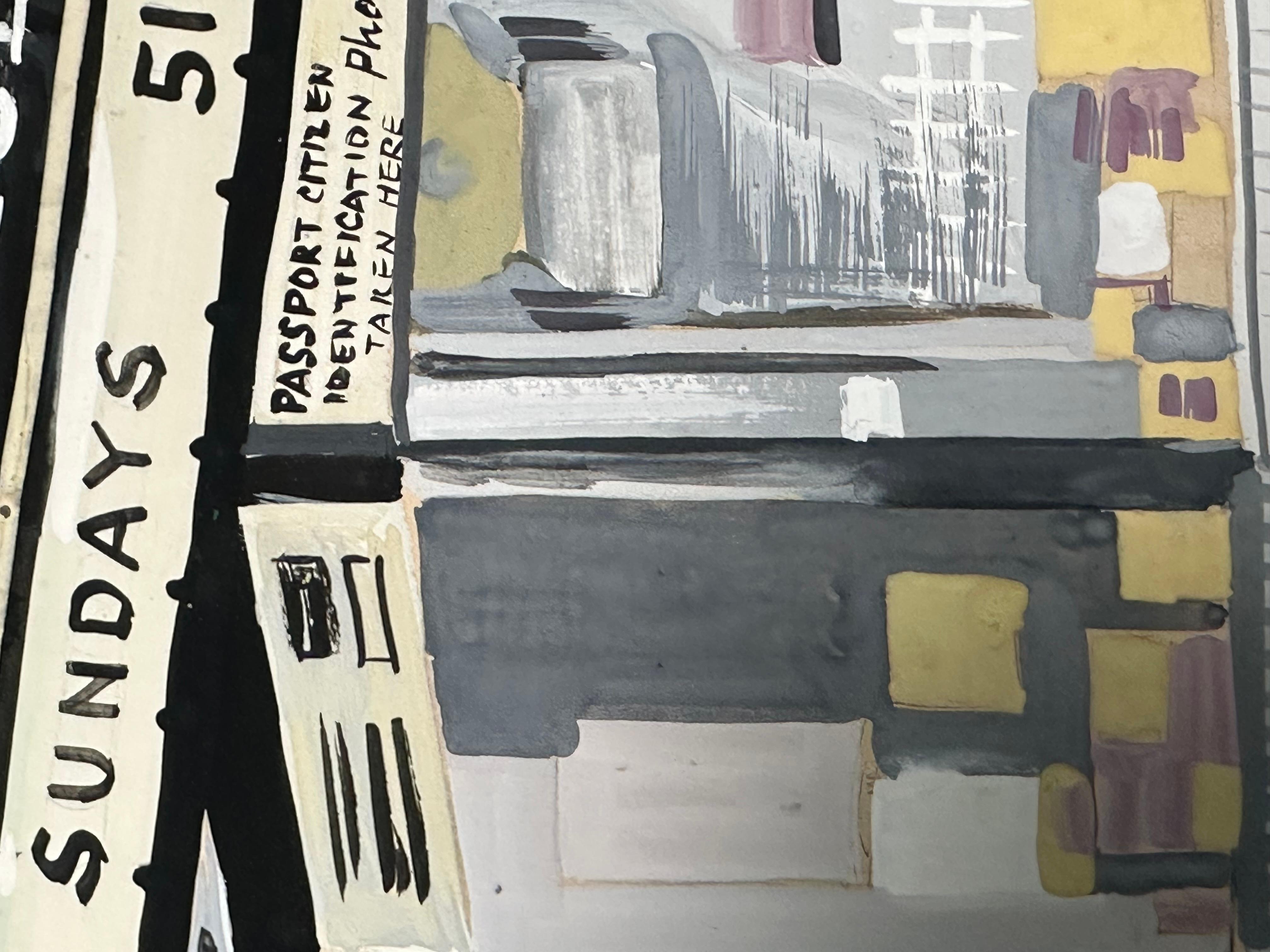 Pintura ilustrativa del escaparate de People's Photo Service en venta 1