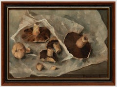 Vintage Percival - Framed Mid 20th Century Oil, Study of Mushrooms