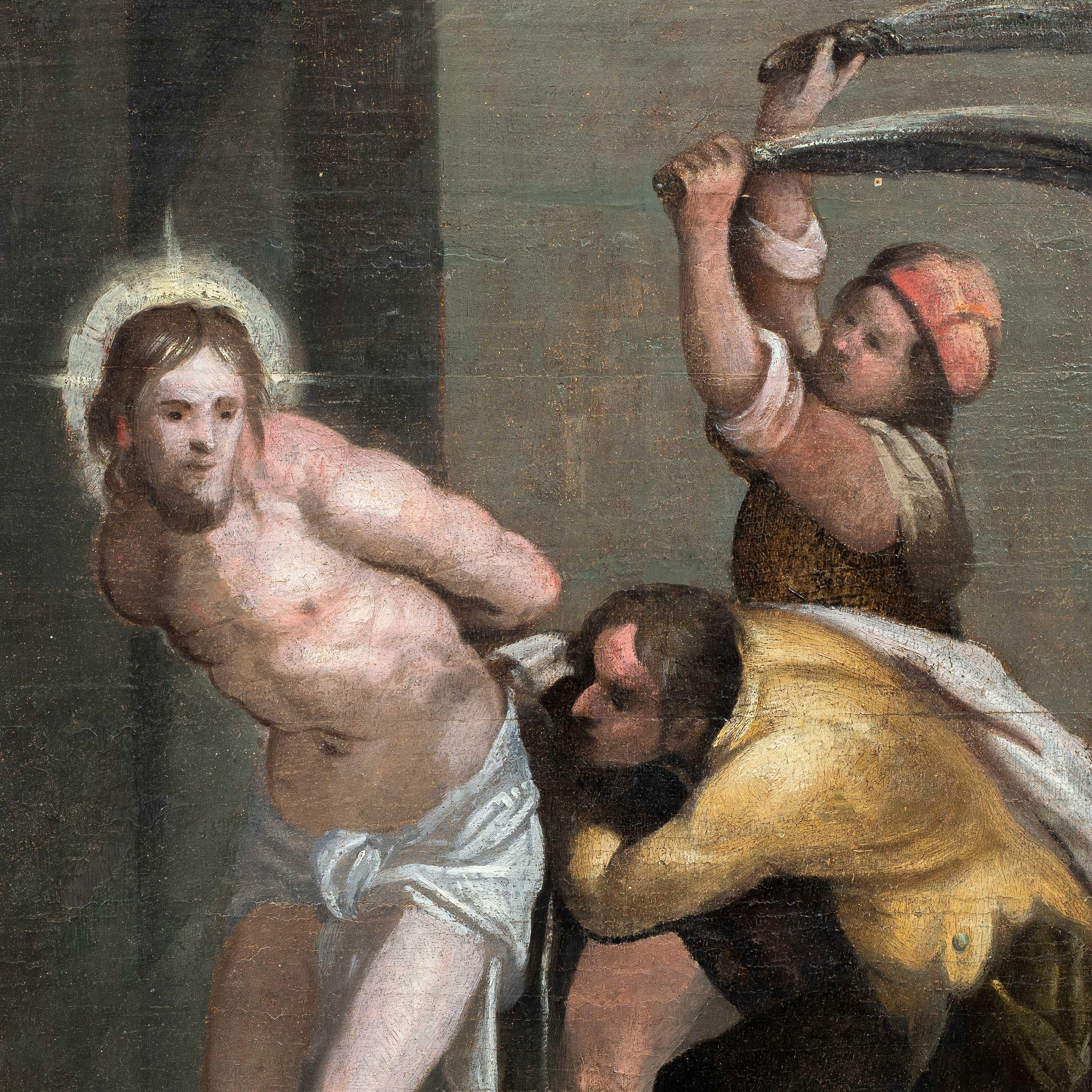 Perin del Vaga workshop (Florence) - 16th century figure painting - Flagellation - Painting by Unknown