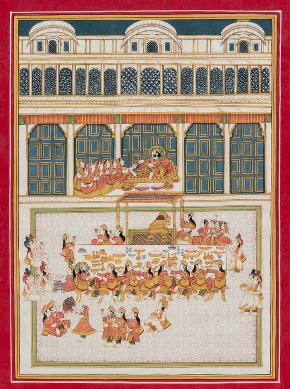 Persian Illuminated Miniature Gouache on Paper - Painting by Unknown