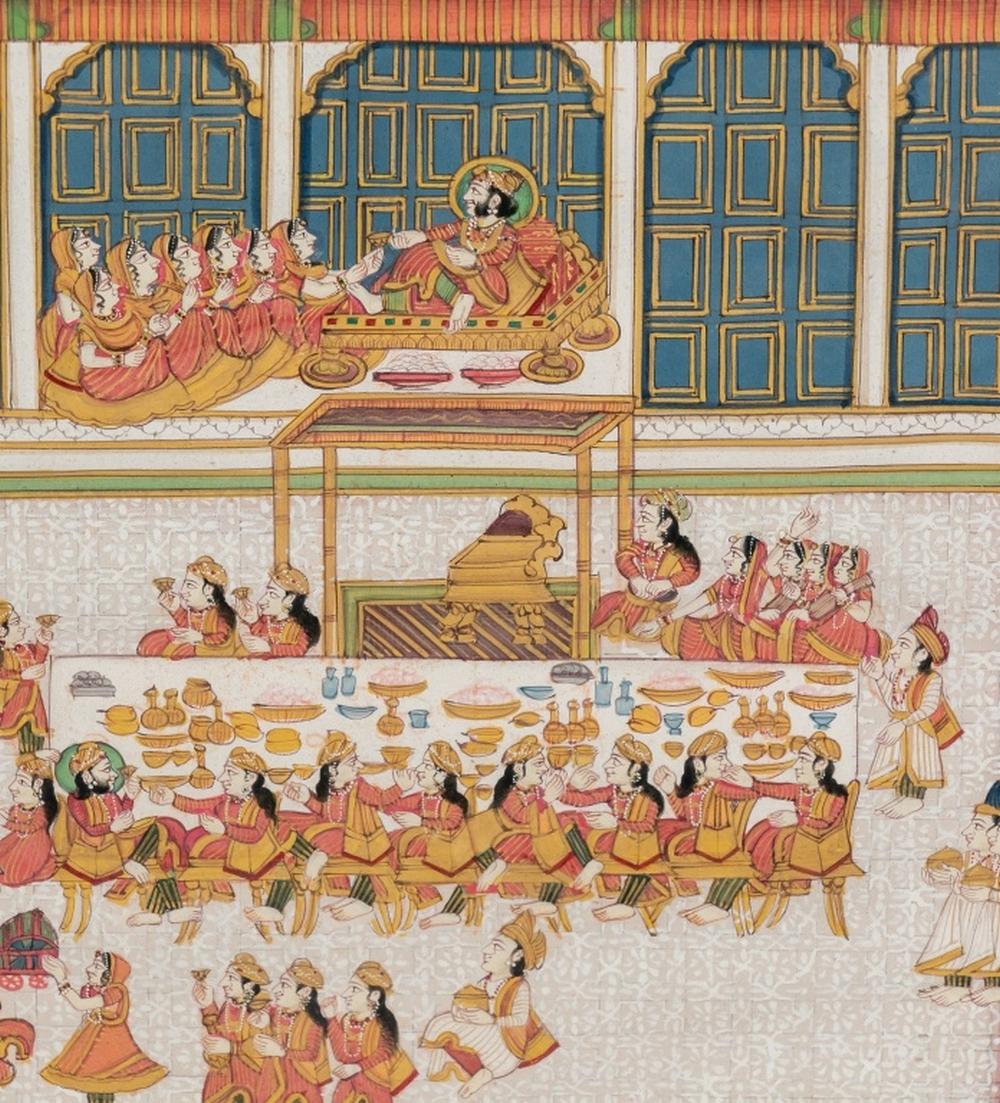 Persian Illuminated Miniature Gouache on Paper - Brown Landscape Painting by Unknown