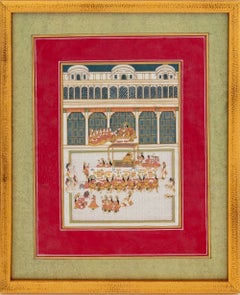 Antique Persian Illuminated Miniature Gouache on Paper