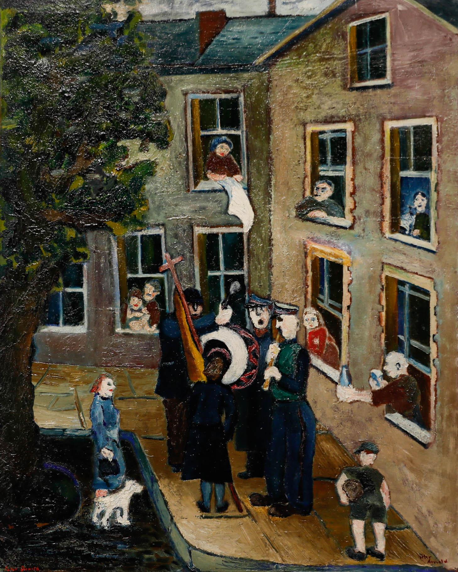 Peter Arnold (1922-2009) - Ölgemälde, Das Kirchenband aus dem 20. Jahrhundert – Painting von Unknown