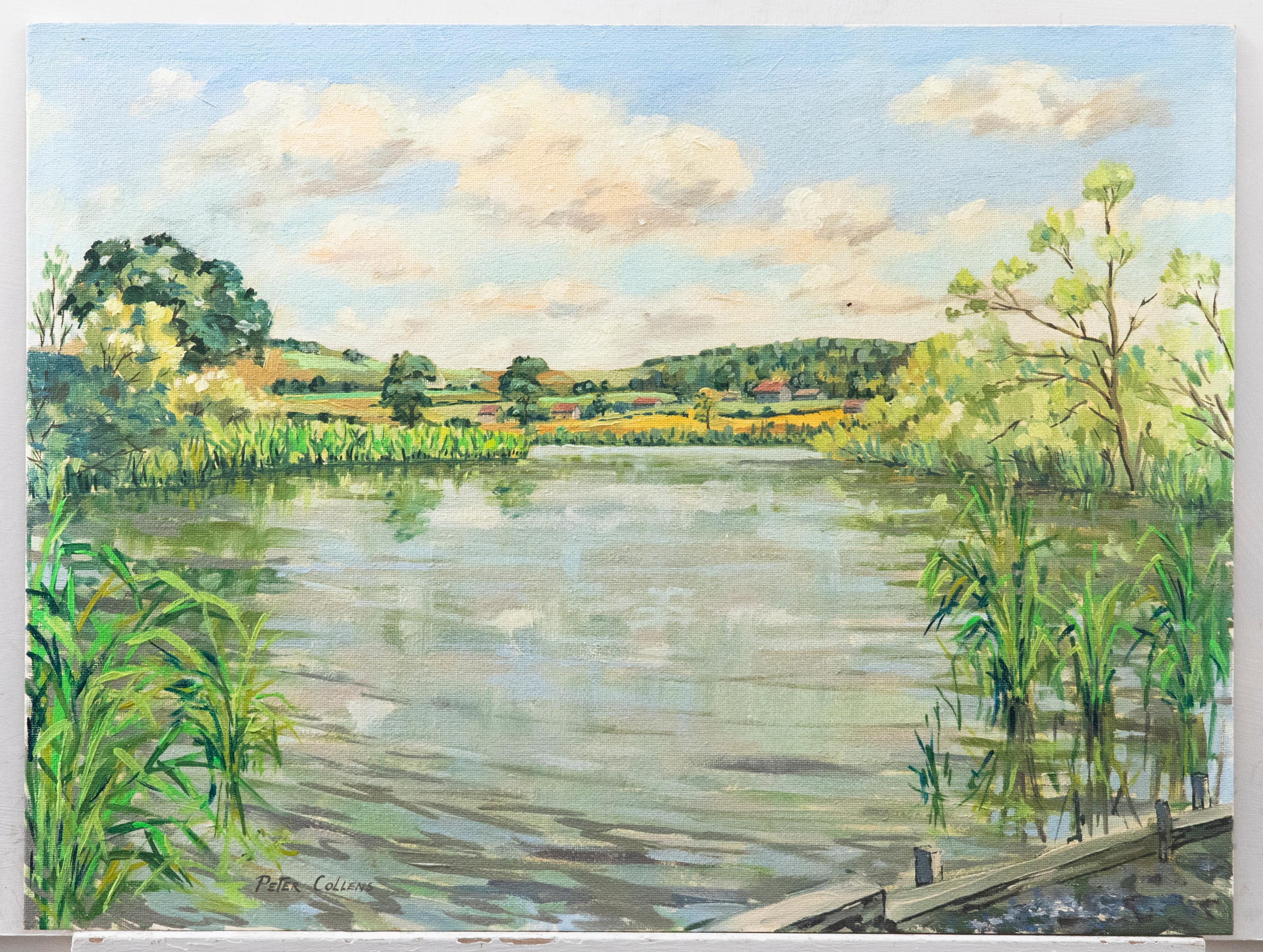 Peter Collens  - 1996 Oil, Patching Pond, Clapham - Painting by Unknown