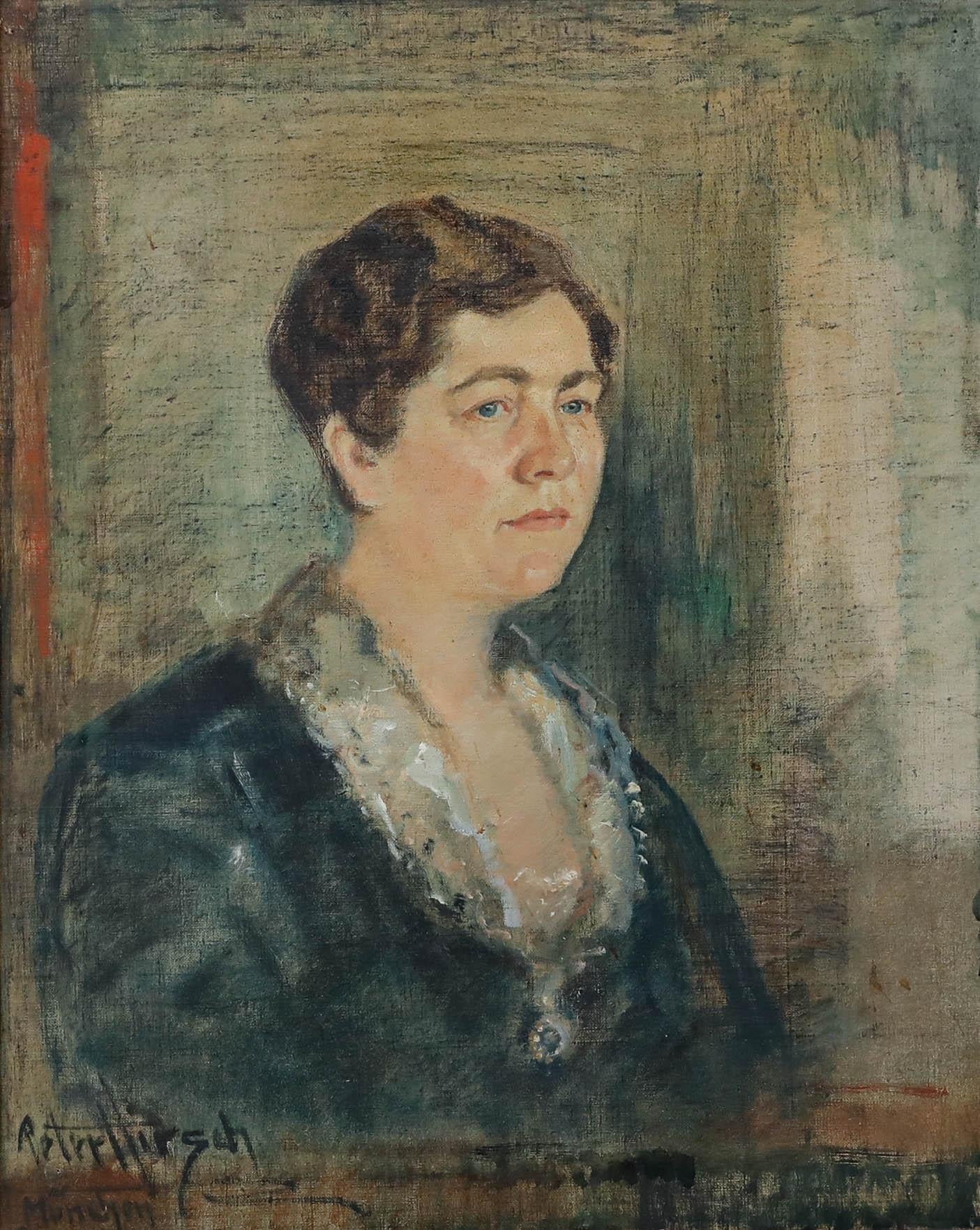 Peter Hirsch (1889-1978) - 1927 Oil, Mrs Frau Brandt - Painting by Unknown