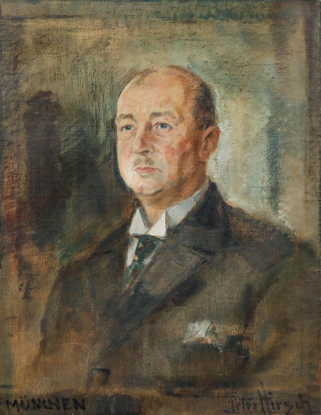 Peter Hirsch (1889-1978) - 1927 Oil, Portrait of Mr Otto Brandt - Painting by Unknown