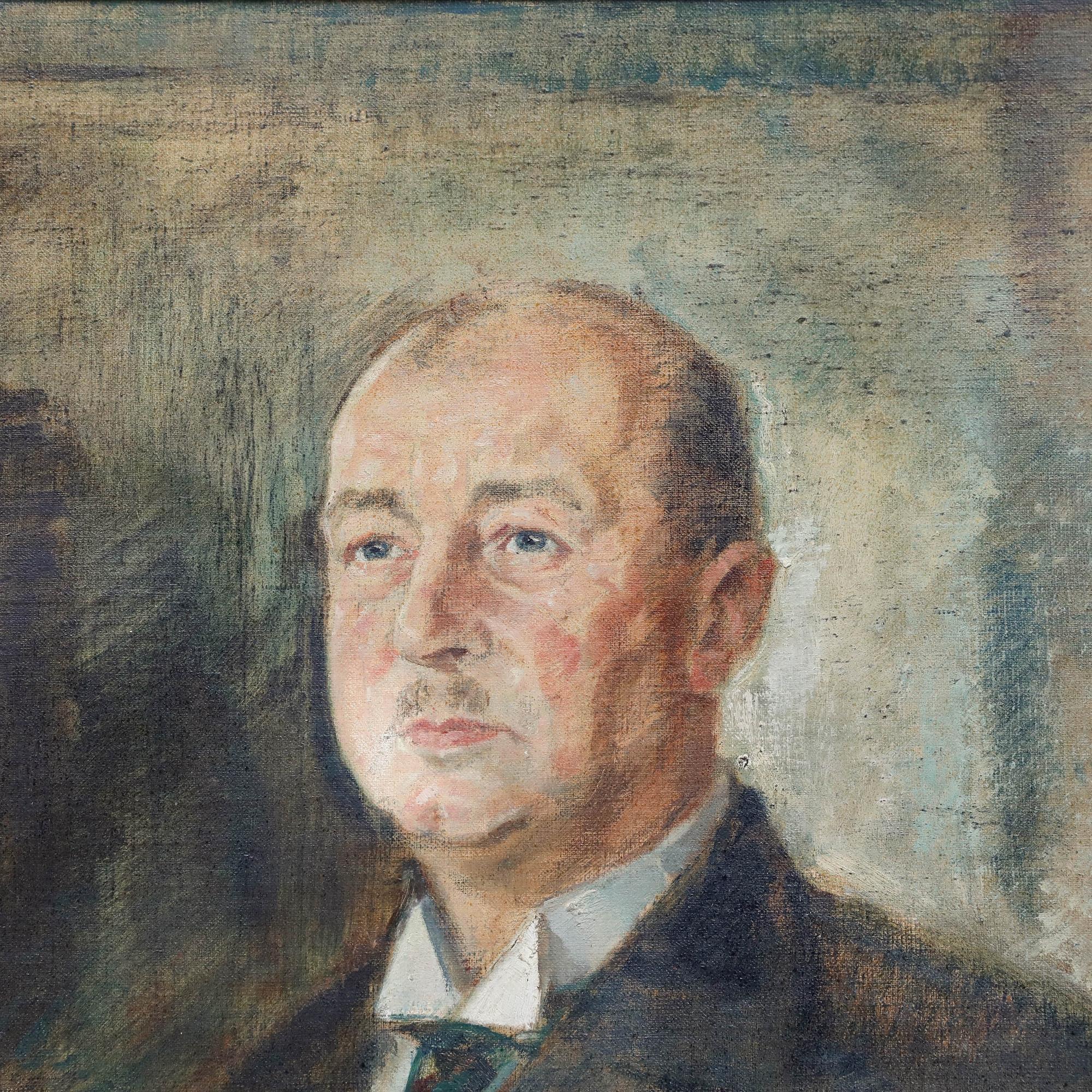 Peter Hirsch (1889-1978) - 1927 Oil, Portrait of Mr Otto Brandt For Sale 1