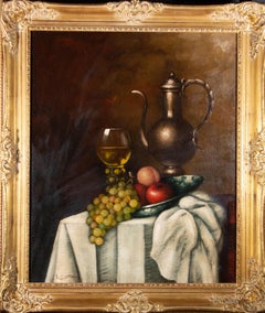 Peter Kloton (1927-1985) - Huile signée, nature morte aux draperies, milieu du 20e siècle