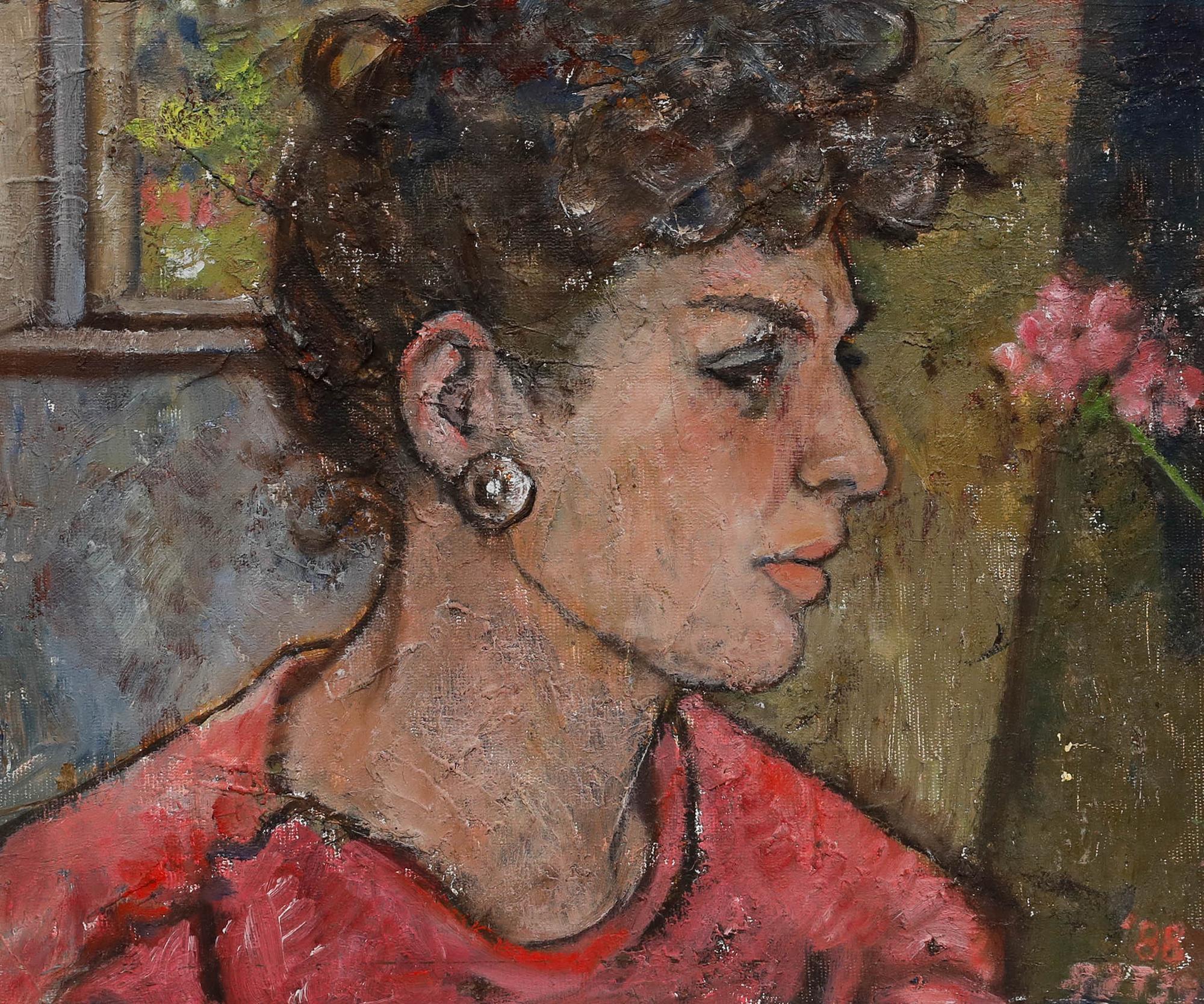 Peter Samuelson (1912-1996) - 1988 Öl, Lady in Pink – Painting von Unknown