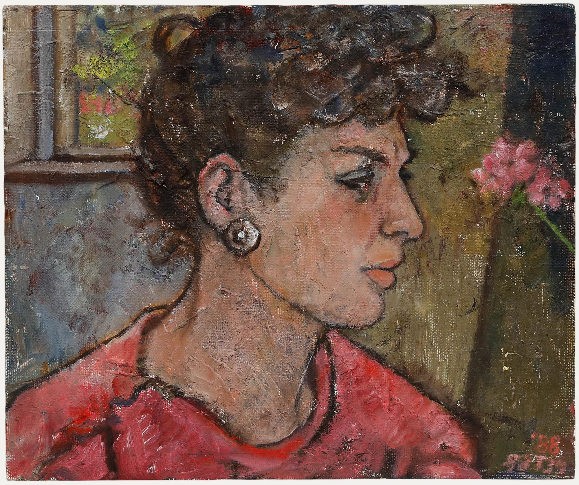 Peter Samuelson (1912-1996) - 1988 Öl, Lady in Pink
