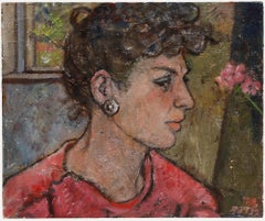 Peter Samuelson (1912-1996) - 1988 Öl, Lady in Pink