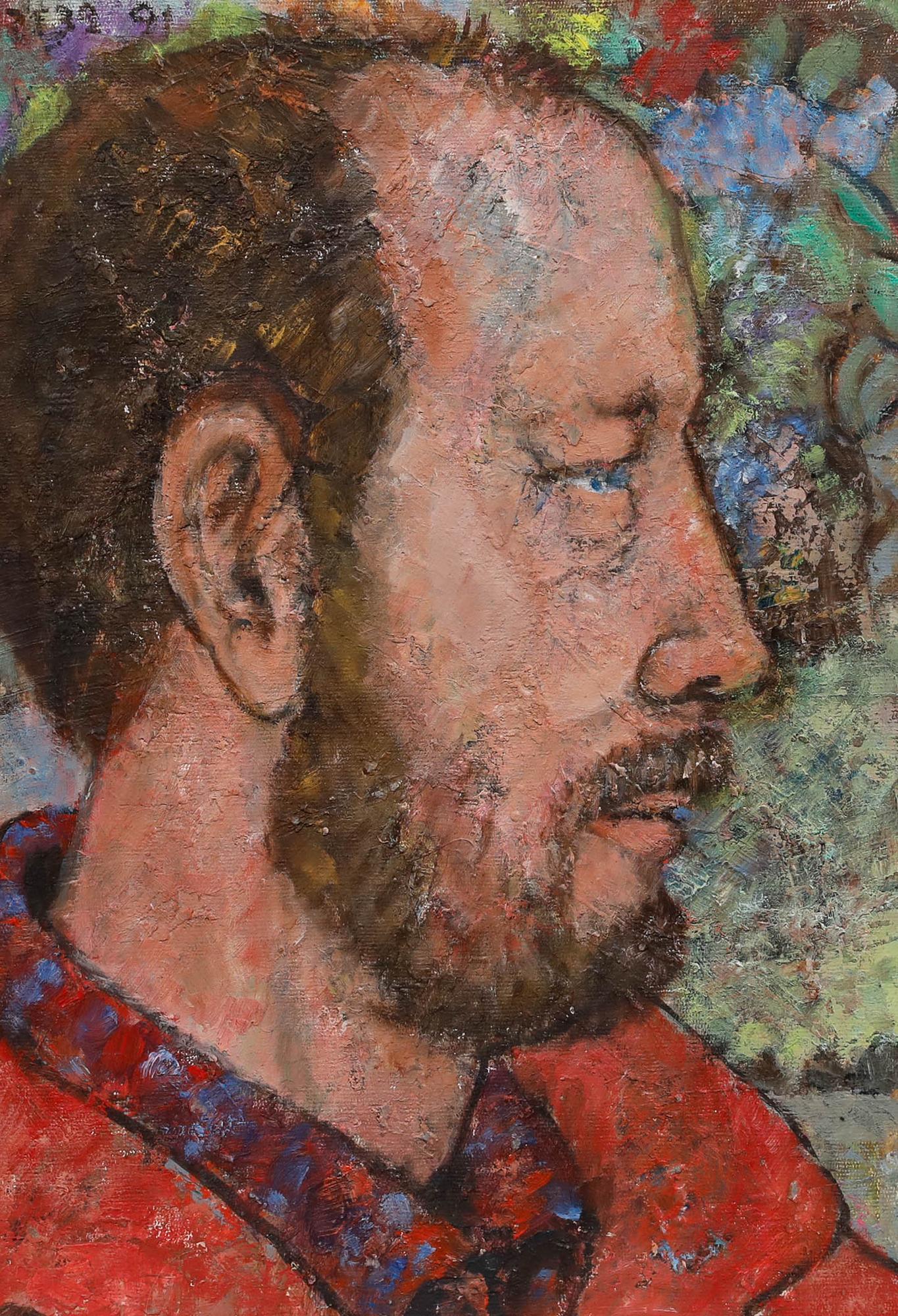 Peter Samuelson (1912-1996) - 1991 Öl, Gentleman in Rot – Painting von Unknown