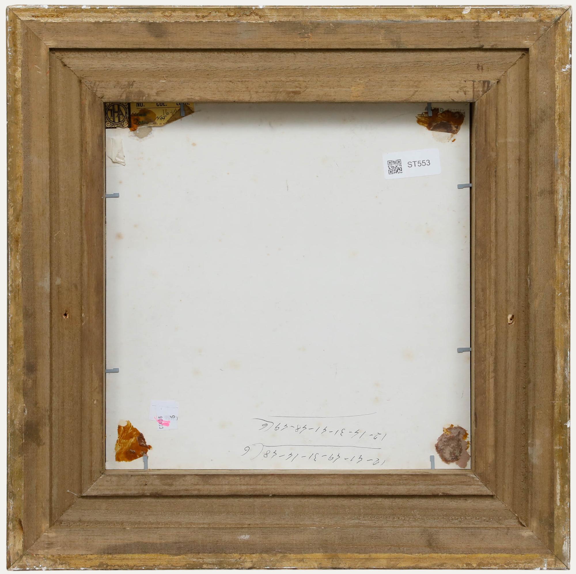 Peter Samuelson (1912-1996) - 20. Jahrhundert Öl, Dame mit der Pfirsich-Haarspange (Braun), Portrait Painting, von Unknown