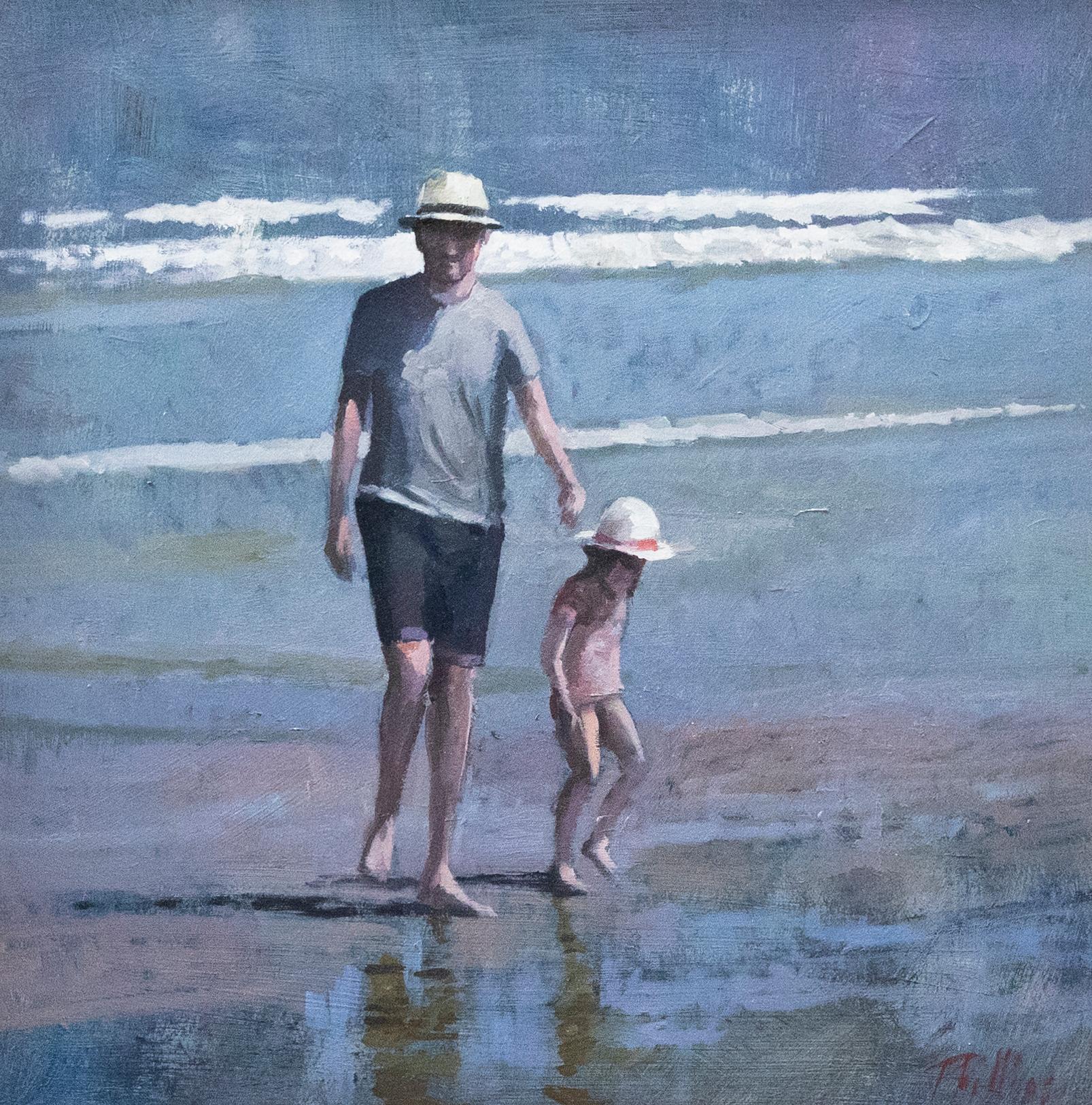 Peter Z. Phillips - Contemporary Oil, Beach Walk - Painting by Unknown