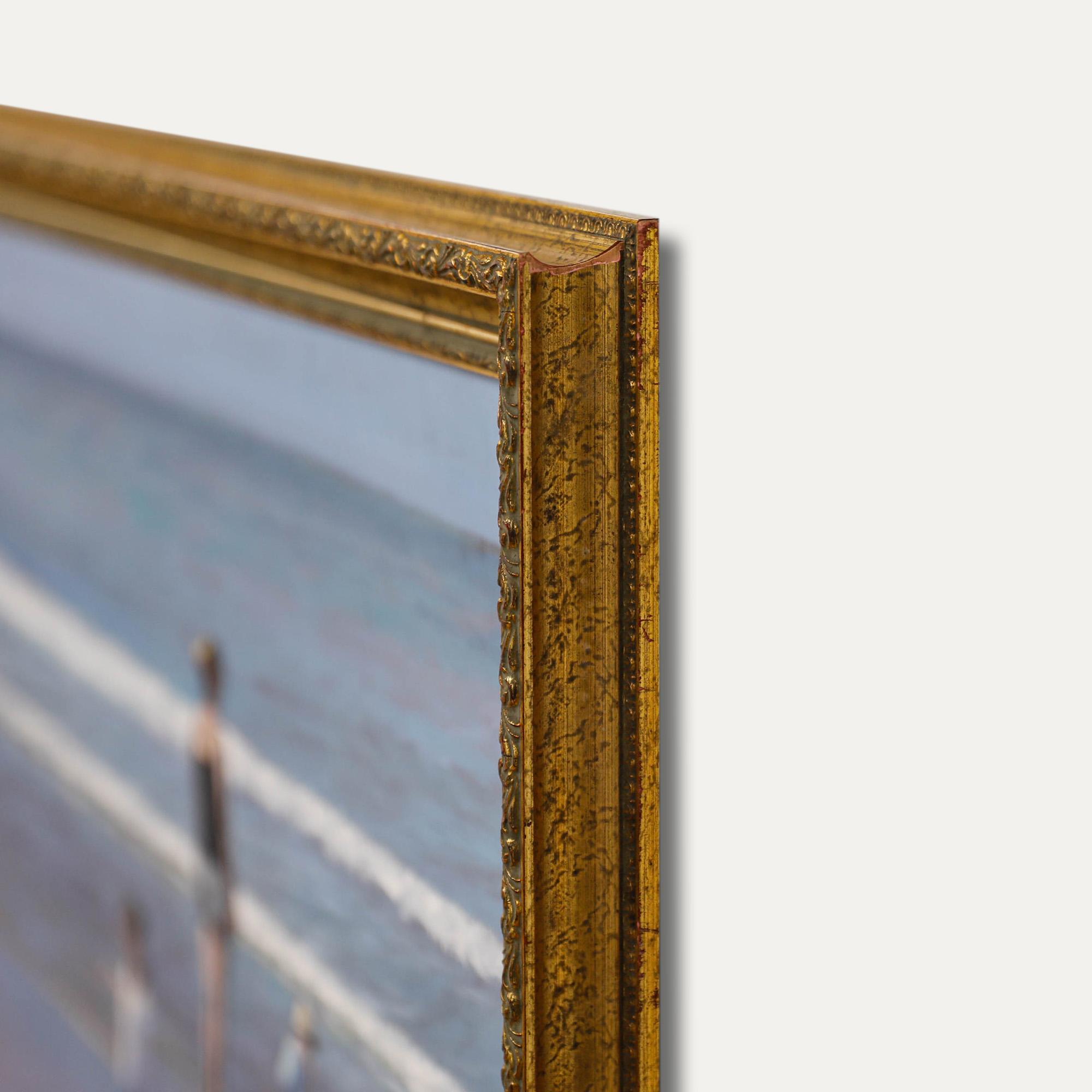 Peter Phillips - Olio contemporaneo incorniciato, Pagaia nel mare in vendita 1