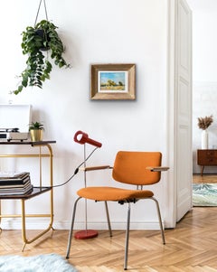 Petite French Impressionist style landscape painting of a Hay Harvest Monet