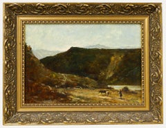 Petr Skorpik (b.1953) - Framed 20th Century Oil, Cattle in the Mountains