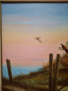 Pheasants Aloft at Dawn
