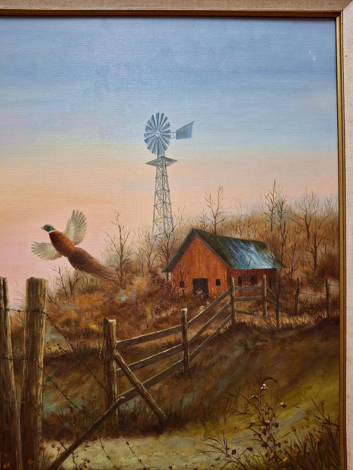 Faisanes al amanecer - Painting Naturalista de Unknown