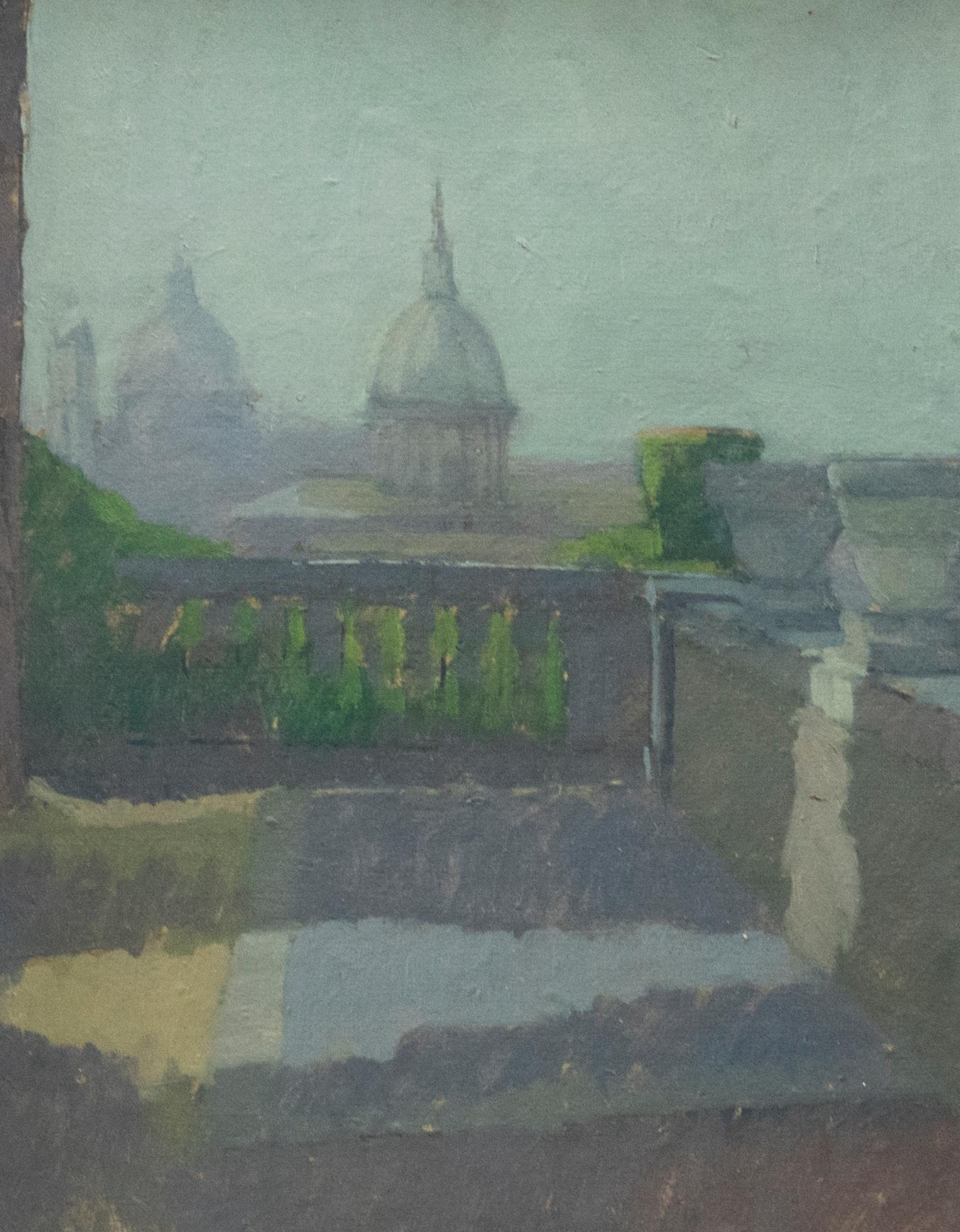 Philips Jacob  - 1982 Olio, Sant'Andrea della Valle dal Campidoglio - Painting di Unknown