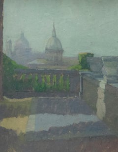 Philip Jacob  - 1982 Óleo, Sant' Andrea della Valle desde el Capitolio