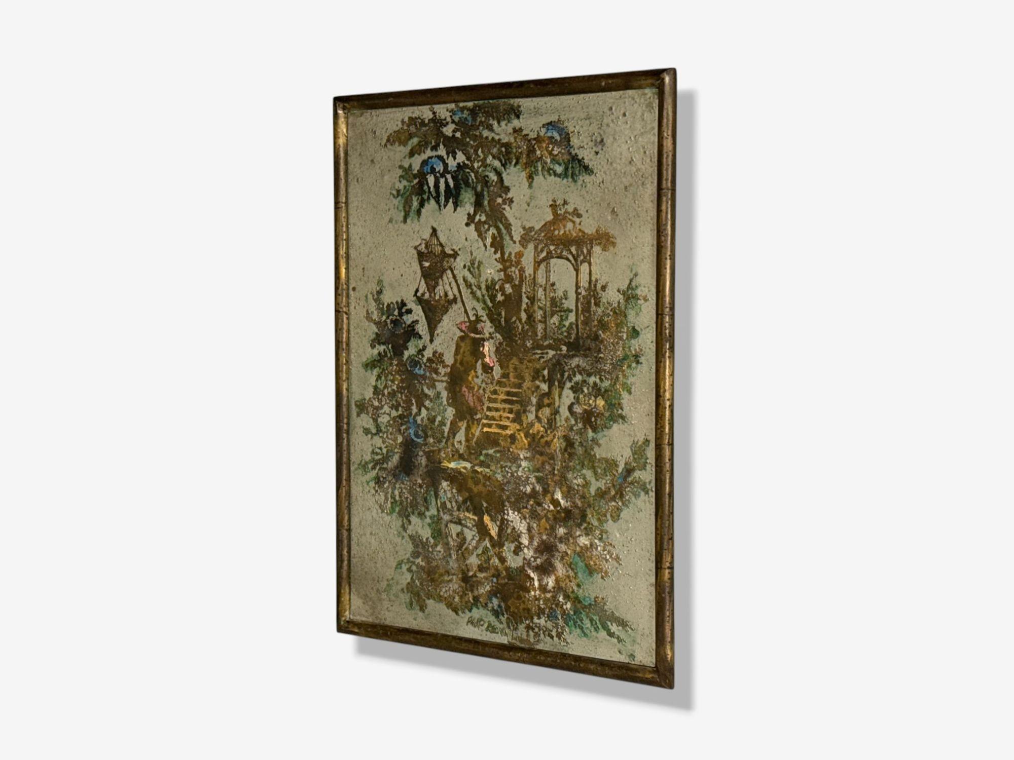 Philip and Kelvin LaVerne, Plaque murale en bronze et en chinois, États-Unis, années 1960 - Or Still-Life Painting par Unknown