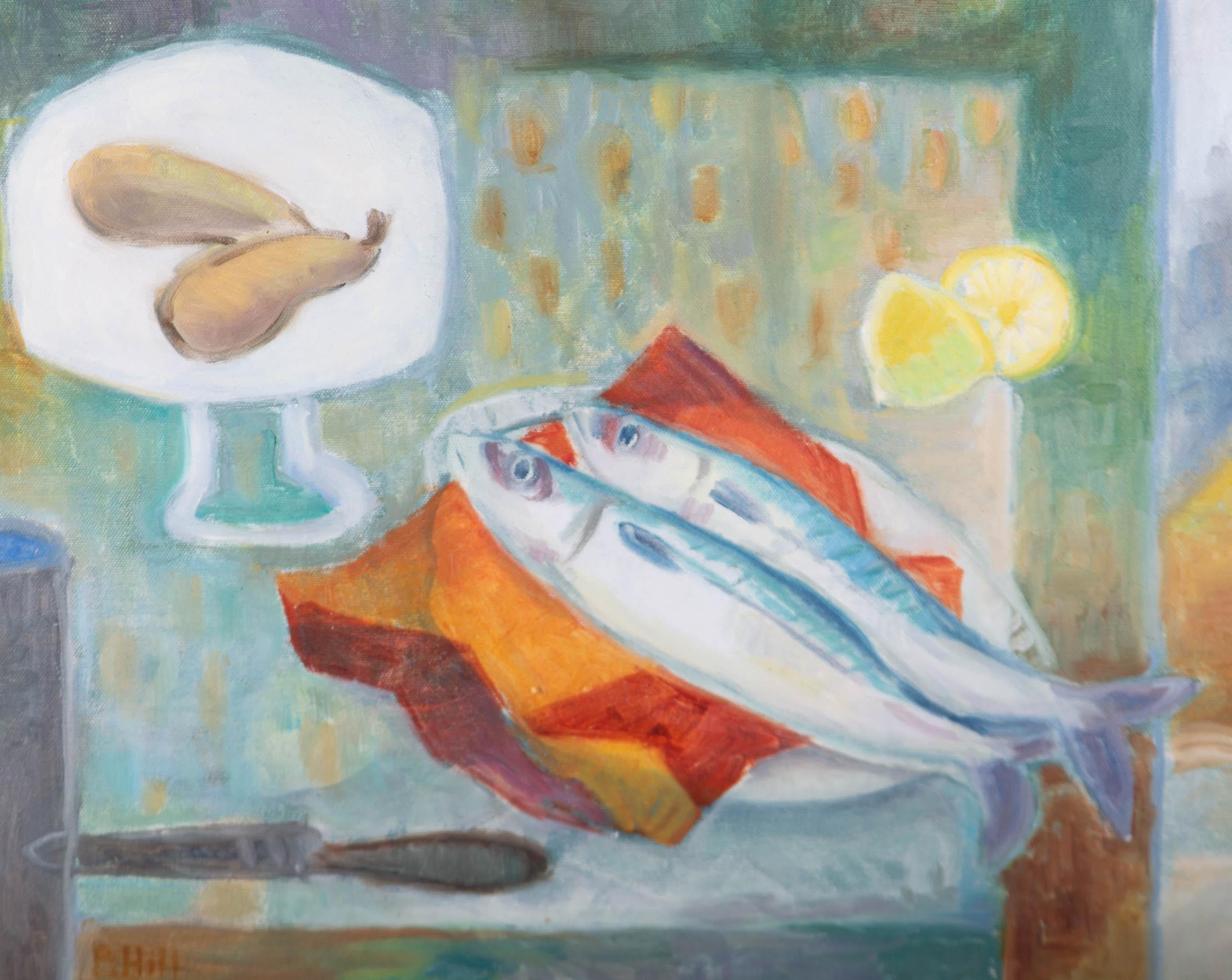 Philippa Hill - 20th Century Oil, Fish Still Life - Painting by Unknown