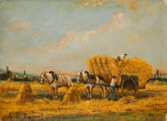 Philippe Albin de Buncey (1905-1978) - Olio incorniciato della metà del 20° secolo, fienagione