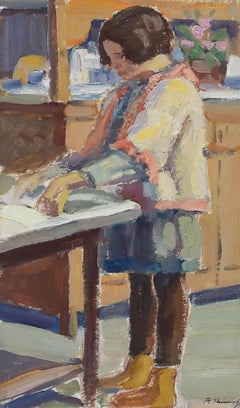 Philippe Steinmetz (1900-1987) - Framed Oil, Crafting in the Kitchen