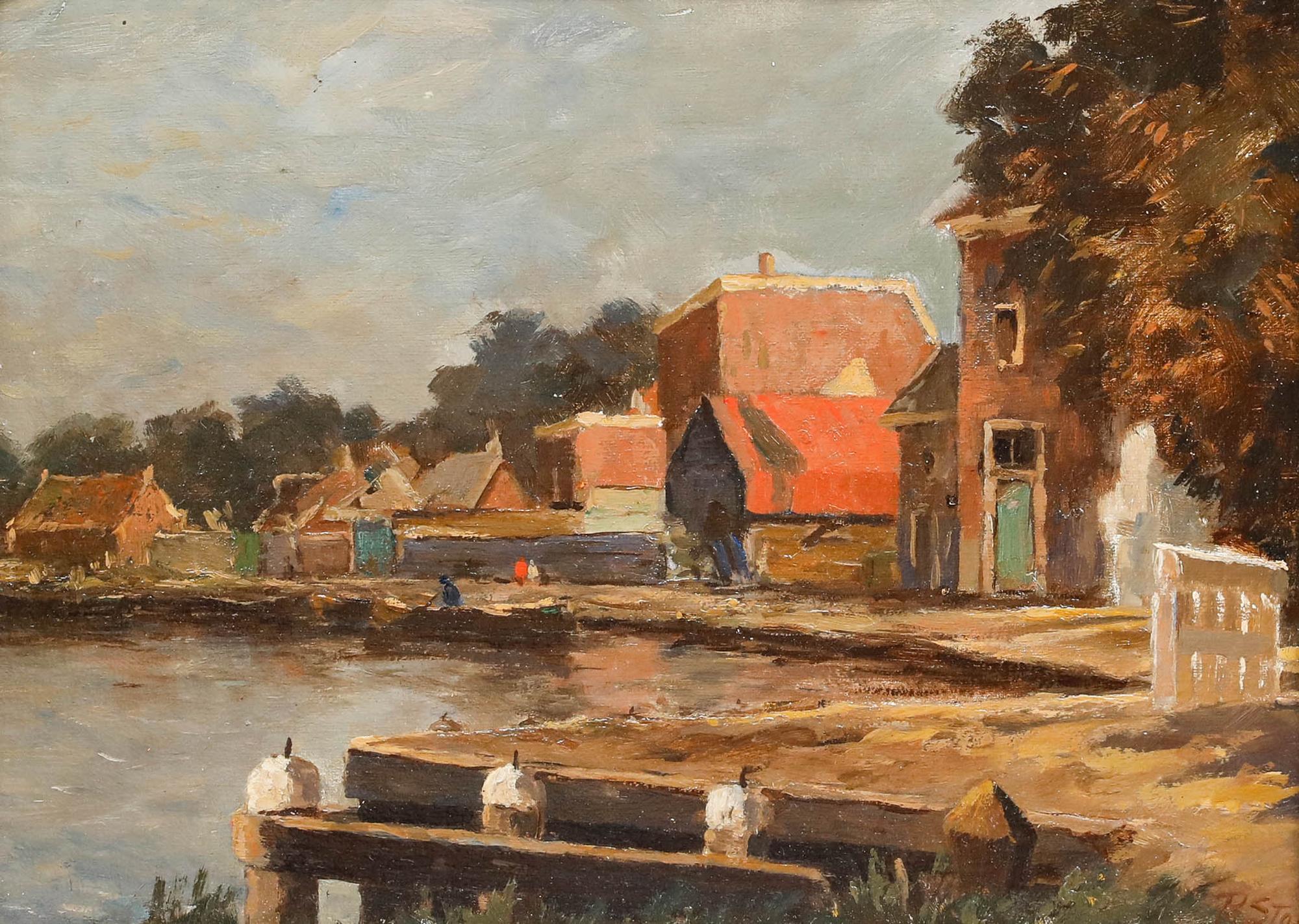 Philippus Thomas Stol (1878-1954) - Huile du début du 20e siècle, carrière à Rotterdam - Painting de Unknown