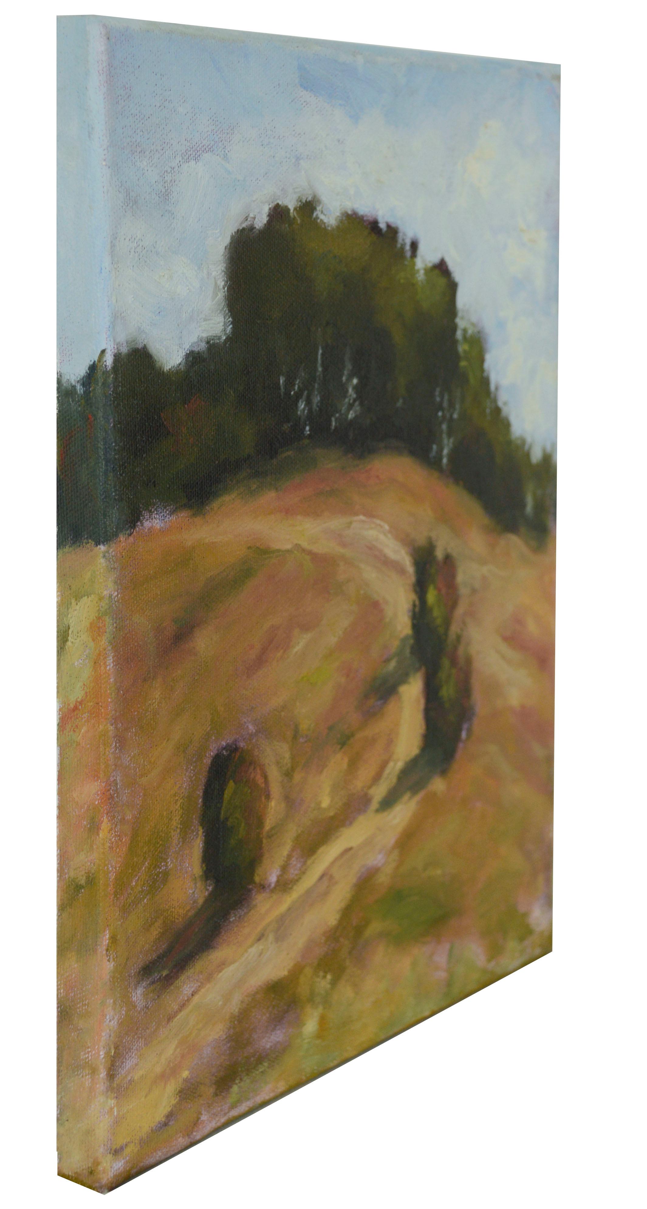Picchetti Ranch Hilltop Oak Tree Trail, Bay Area California Landscape  - Brown Landscape Painting by Unknown