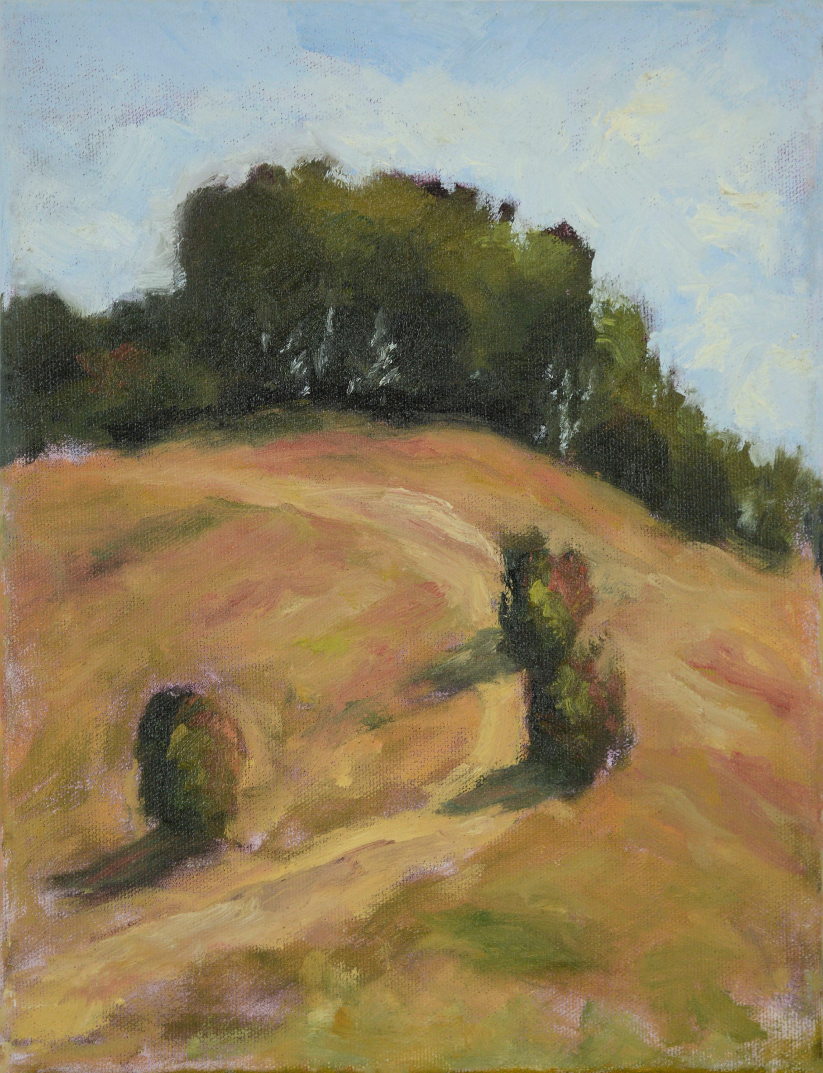 Unknown Landscape Painting - Picchetti Ranch Hilltop Oak Tree Trail, Bay Area California Landscape 