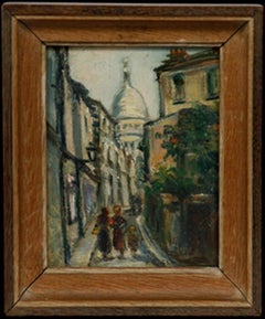 Pierre-Antoine Cluzeau (1884-1963) - Early 20th Century Oil, View of Montmartre