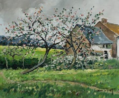 Pierre Douet (1898-1989) - Framed 20th Century Oil, Apple Blossom