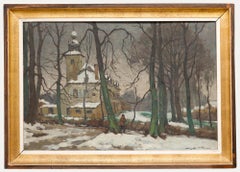 Pierre Joseph (Jef) Dutillieu (1876-1960) - Framed Oil, A Cold Winter Evening
