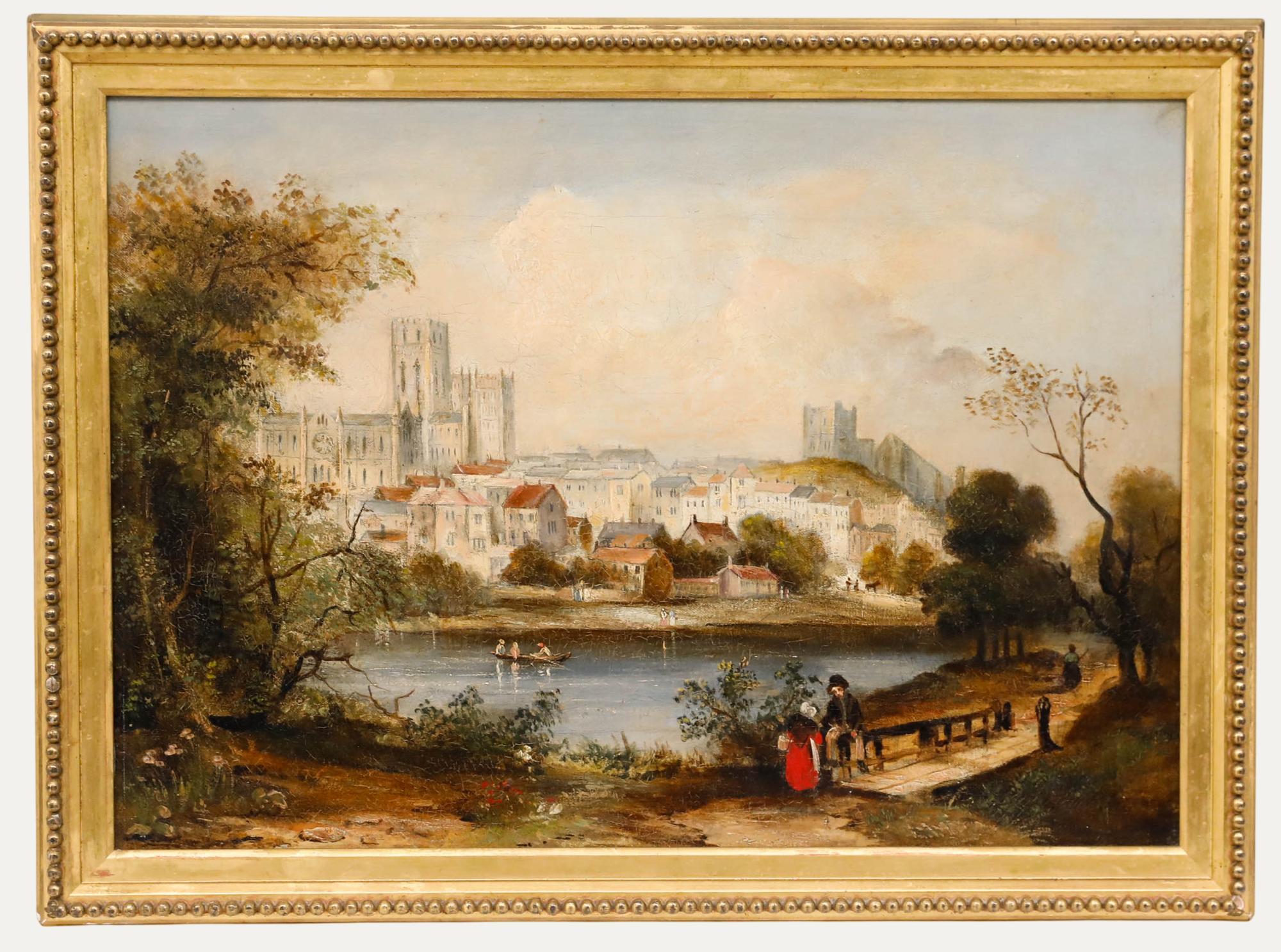 Unknown Landscape Painting – Pierre le Boeuff (fl.1899-1920) - Anfang 20. Jahrhundert Öl, Domfront, Frankreich