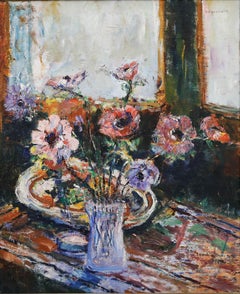 Pierre Thevenet (1870-1937) - Huile du début du 20e siècle, Nature morte aux coquelicots