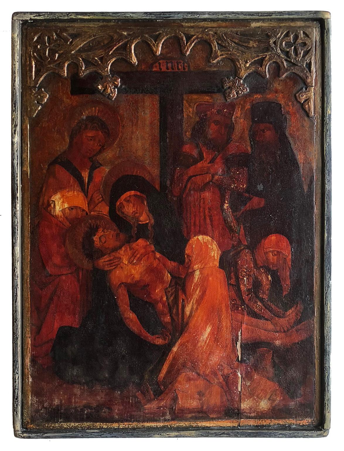 Unknown Figurative Painting - Pietà, Circa 16th Century Polish Icon 